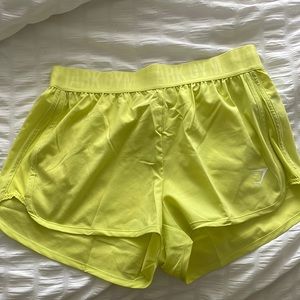 GYMSHARK NEON YELLOW WOMENS ATHLETIC SHORTS SIZE M